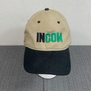 InCom 3M Innovation Baseball Hat Mens Adjustable Beige Black Strapback Headshots